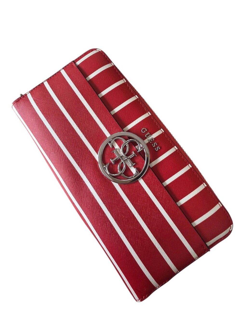 Guess Long Wallet Ret And White Stripes